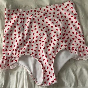 kortni jeane red heart high waisted swim bottoms